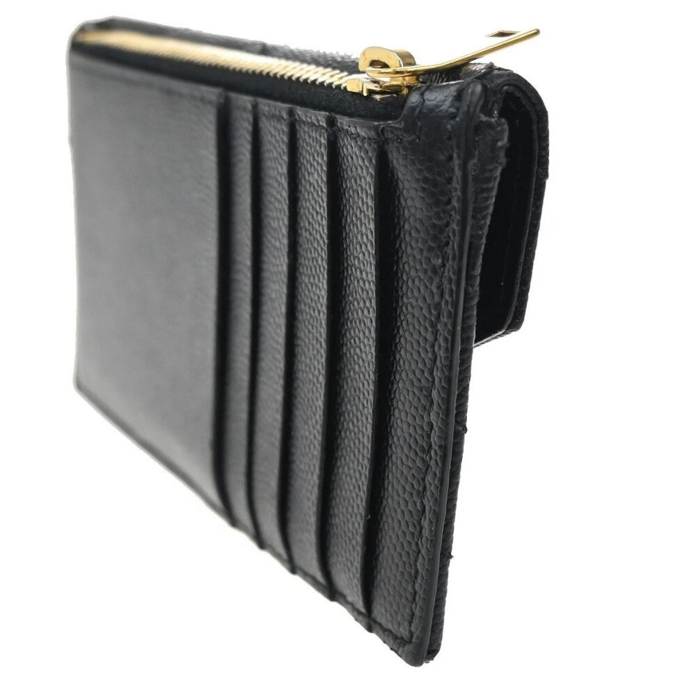 SAINT LAURENT YSL Logo Frap Card Coin Case Quilted Leather Black 612808 87KB982 - Picture 3 of 12